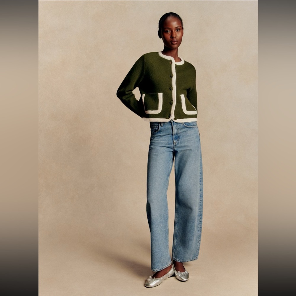 Sezane Auguste Jacket in Perfect Green - Picture 3 of 9